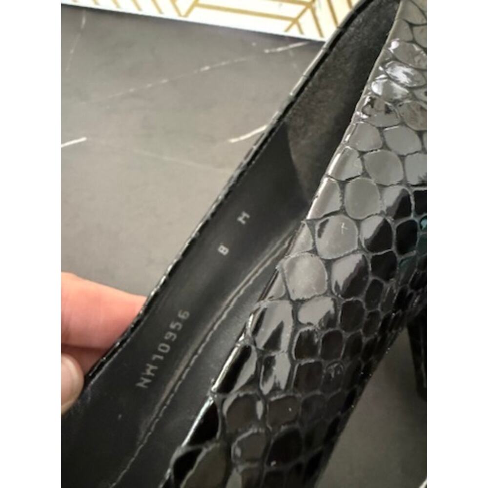 Stuart Weitzman Women's Black Open Toe Snakeskin … - image 5